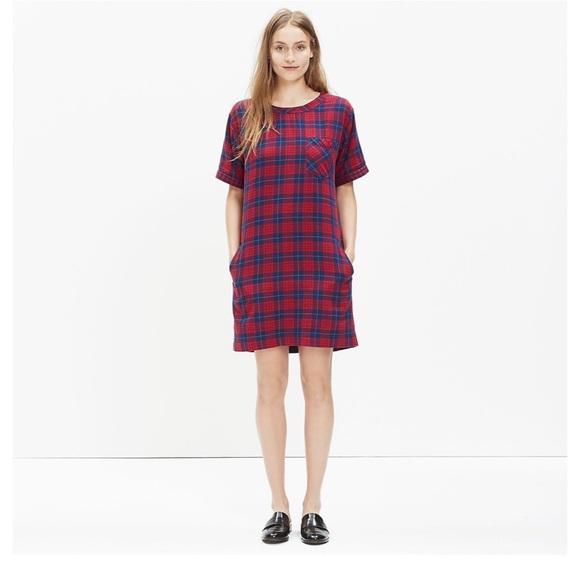 Madewell Dresses & Skirts - Madewell Short Sleeve Dress in Edina Plaid